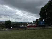 A timing position overlooking a hillside race course