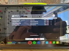 An Austria Climbing start-list graphic on the production monitor