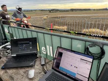 Results laptops at a motocross finish line