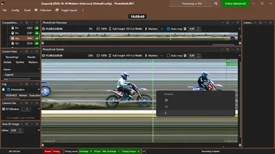 Photofinish.NET evaluating a motocross finish