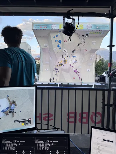 ScreensPro driving a live scoring display at an outdoor climbing final