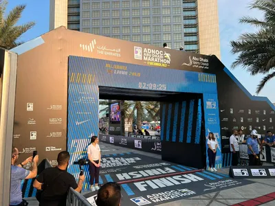 ScreensPro driving the finish-line clock at the ADNOC Abu Dhabi Marathon