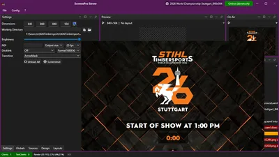 ScreensPro rendering the show-open countdown for the STIHL Timbersports World Championship