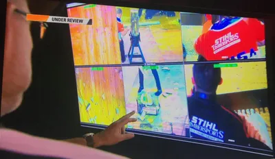 Multi-camera video review of a STIHL Timbersports heat